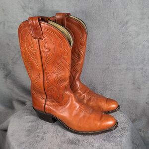 Vintage Olathe Cowboy Boots Mens 10.5D Brown Made in USA Leather Western Classic